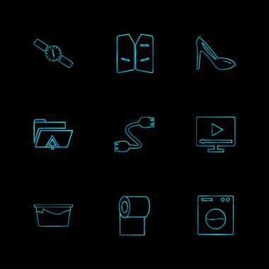 Farklı minimalist düz vektör app simgeleri