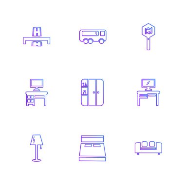 minimalist düz vektör app simgeleri beyaz arka plan üzerinde