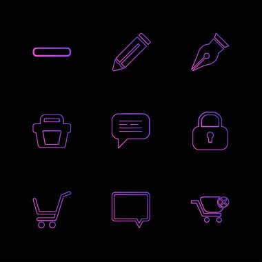 Farklı minimalist düz vektör app simgeleri