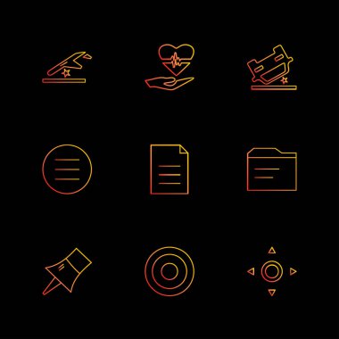 Farklı minimalist düz vektör app simgeleri