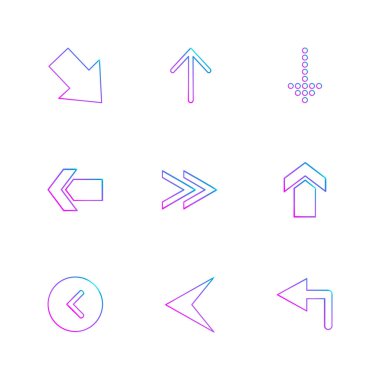 Beyaz arka plan üzerinde farklı minimalist düz vektör app simgeleri