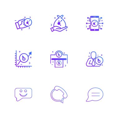minimalist düz vektör app simgeleri beyaz arka plan üzerinde