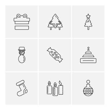 Beyaz arka plan üzerinde farklı minimalist düz vektör app simgeleri