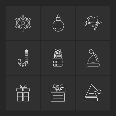 farklı minimalist düz vektör app simgeler siyah arka plan üzerine