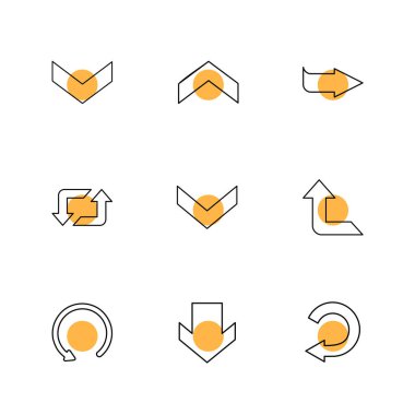 Beyaz arka plan üzerinde farklı minimalist düz vektör app simgeleri