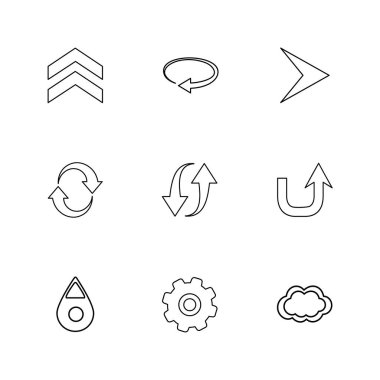 Beyaz arka plan üzerinde izole minimalist düz vektör app simgeleri