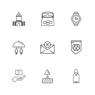 Farklı minimalist düz vektör app simgeleri