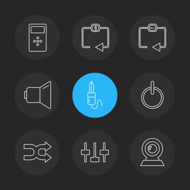 Farklı minimalist düz vektör app simgeleri