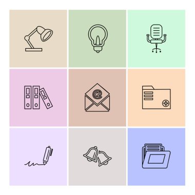 Farklı minimalist düz vektör app simgeleri