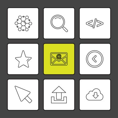 Farklı minimalist düz vektör app simgeleri