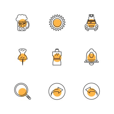 Beyaz arka plan üzerinde farklı minimalist düz vektör app simgeleri