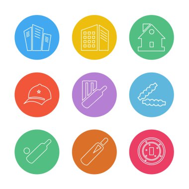 Farklı minimalist düz vektör app simgeleri