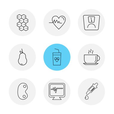 Beyaz arka plan üzerinde farklı minimalist düz vektör app simgeleri