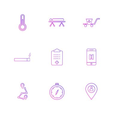 minimalist düz vektör app simgeleri beyaz arka plan üzerinde