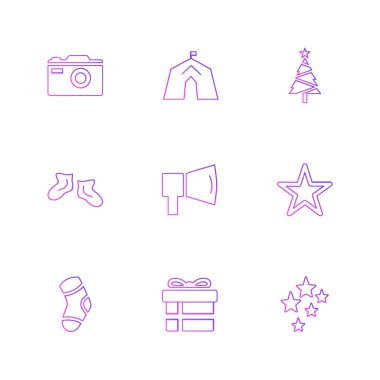 Farklı minimalist düz vektör app simgeleri