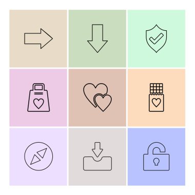 minimalist düz vektör app simgeleri renkli arka plan üzerinde 