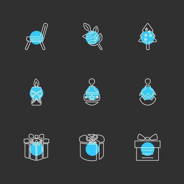 farklı minimalist düz vektör app simgeler siyah arka plan üzerine