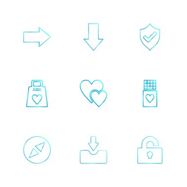 Beyaz arka plan düz app simgeler, vektör çizim kümesi ile