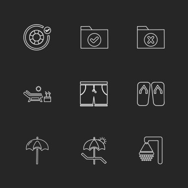 farklı minimalist düz vektör app simgeler siyah arka plan üzerine