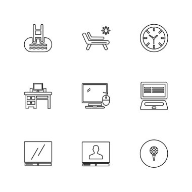 minimalist düz vektör app simgeleri beyaz arka plan üzerinde 