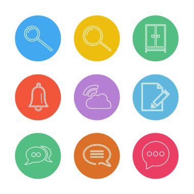 Farklı minimalist düz vektör app simgeleri