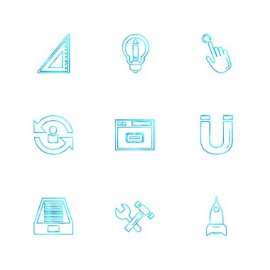 Farklı minimalist düz vektör app simgeleri