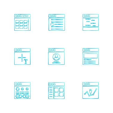 Farklı minimalist düz vektör app simgeleri
