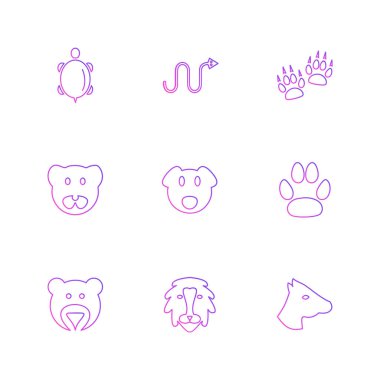 Beyaz arka plan üzerinde farklı minimalist düz vektör app simgeleri