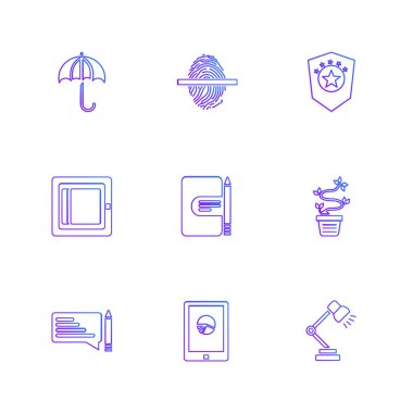 Beyaz arka plan üzerinde farklı minimalist düz vektör app simgeleri