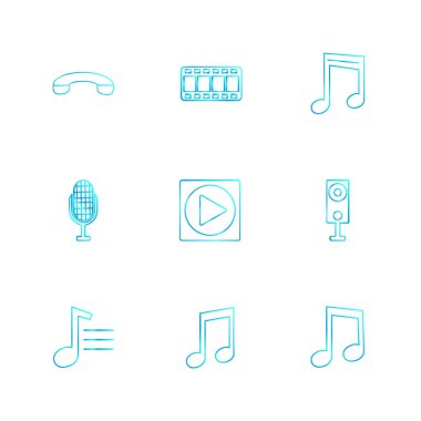 Beyaz arka plan üzerinde izole minimalist düz vektör app simgeleri