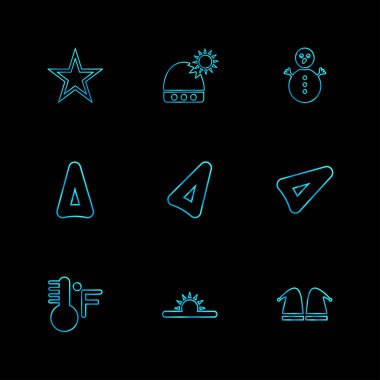 farklı Internet düz vektör app simgeler siyah arka plan üzerine 