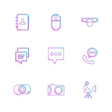 minimalist düz vektör app simgeleri beyaz arka plan üzerinde