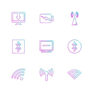 yaratıcı çeşitli internet düz app simgeler vektör 