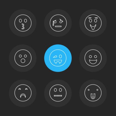 Farklı minimalist düz vektör app simgeleri