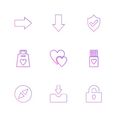 Farklı minimalist düz vektör app simgeleri