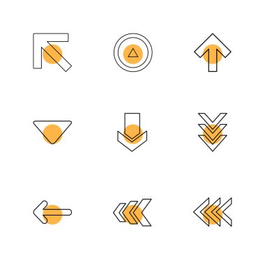 Beyaz arka plan üzerinde renkli daireler ile minimalist düz vektör app simgeleri