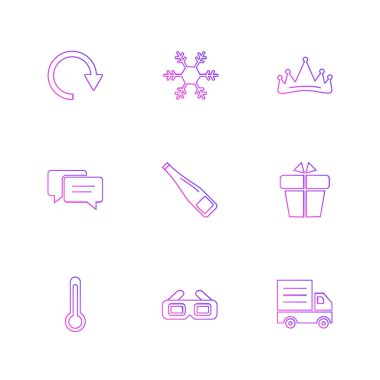 Beyaz arka plan üzerinde farklı minimalist düz vektör app simgeleri