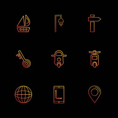 Farklı minimalist düz vektör app simgeleri