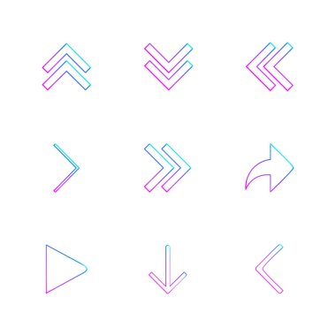 Beyaz arka plan üzerinde farklı minimalist düz vektör app simgeleri