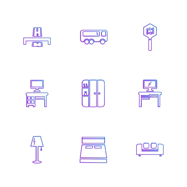 Icônes Application Vectoriel Plat Minimaliste Sur Fond Blanc — Image vectorielle