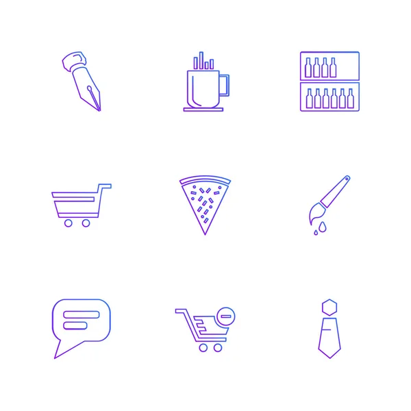 Iconos Aplicación Vector Plano Minimalista Sobre Fondo Blanco — Vector de stock