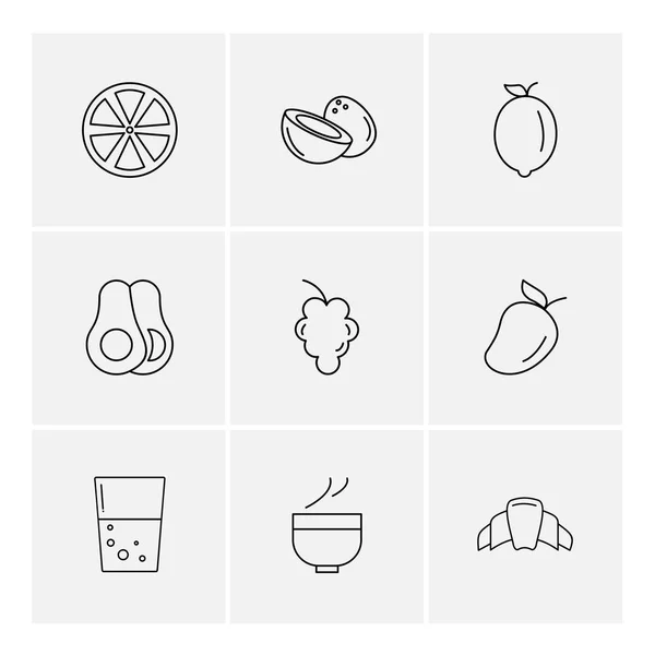 Minimalistic Flat Vector App Icons White Background — Stock Vector