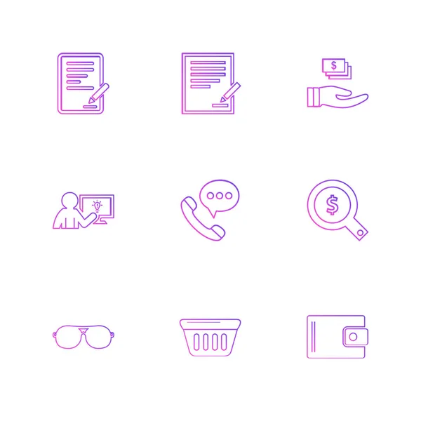 Colección Vectorial Iconos Diseño Plano Creativo Negocios — Vector de stock