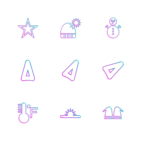 Conjunto Iconos Aplicaciones Vectores Planos Minimalistas Sobre Fondo Blanco — Archivo Imágenes Vectoriales