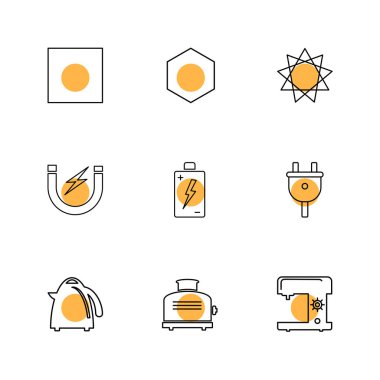 Farklı minimalist düz vektör app simgeleri