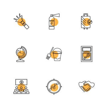 Beyaz arka plan üzerinde izole minimalist düz vektör app simgeleri