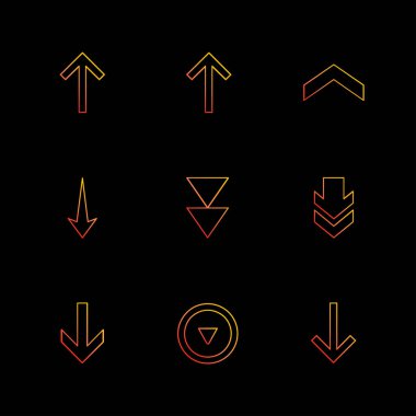 farklı minimalist düz vektör app simgeler siyah arka plan üzerine