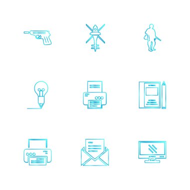 minimalist düz vektör app simgeleri beyaz arka plan üzerinde 