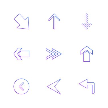 Beyaz arka plan üzerinde farklı minimalist düz vektör app simgeleri