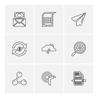 Farklı minimalist düz vektör app simgeleri